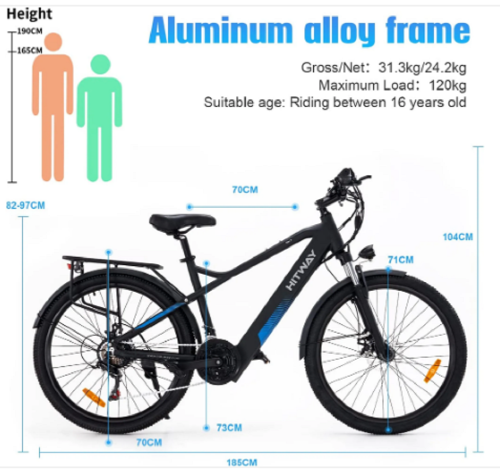 E-Bike Elektrofahrrad 26 Zoll Luftreifen Pedelec E-Citybike – Bild 2
