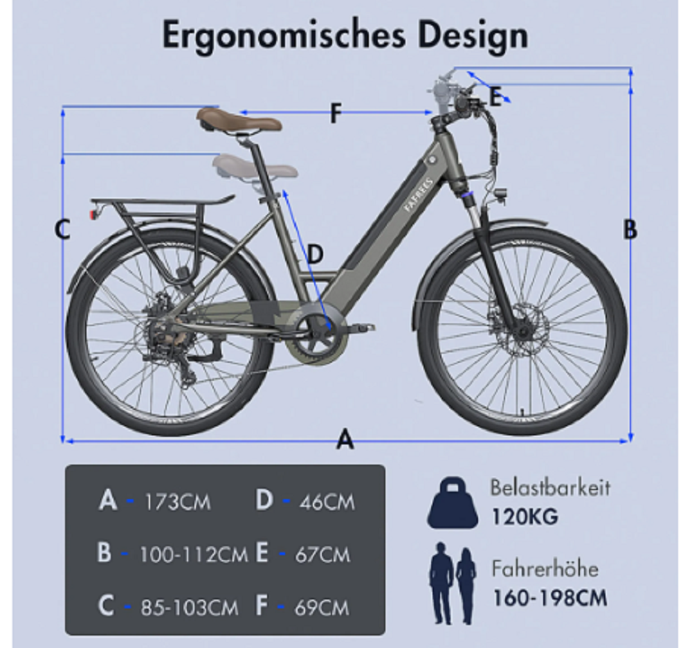 FAFREES F26 Pro 26'' Step-Through City E-Bike – Bild 8