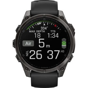 Garmin fenix 8 AMOLED Sapphire GPS Smartwatch - 47mm - Schwarz/Titan Carbongrau DLC